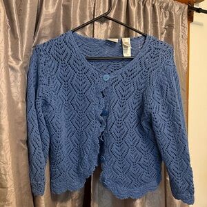 Emma James Sky Blue Crochet Cardigan